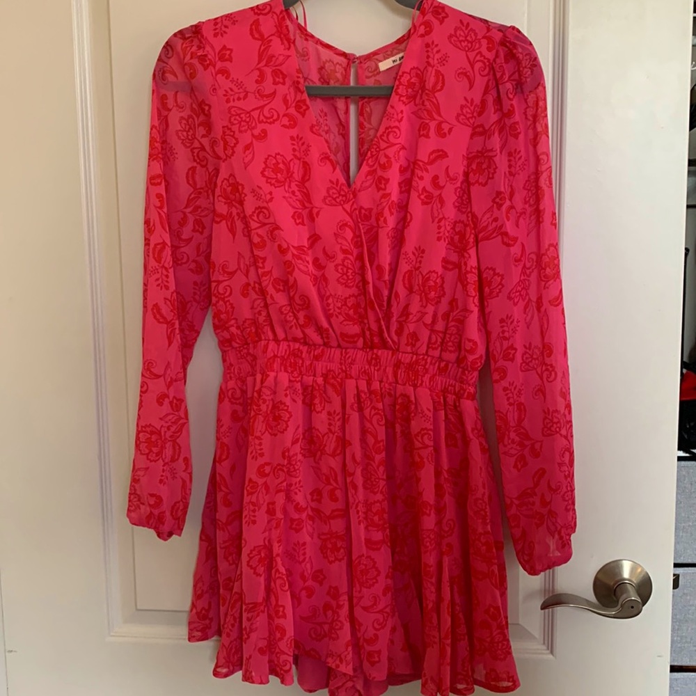 Pink and red romper